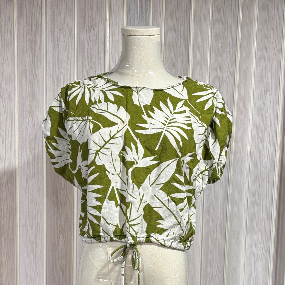 Primark Olive Leaf Print Blouse